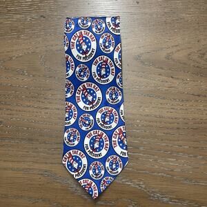Vintage Dr. Seuss Necktie Mens Blue Cat in the Hat For President Silk 1996 90s